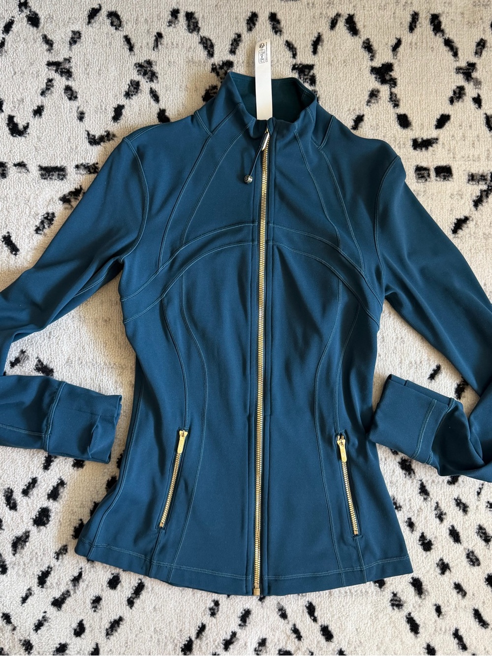 lululemon athletica Teal Zip Define Jacket Gold Zipper Indochine Blue 4 Nulu - Picture 2 of 5